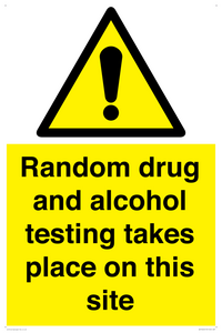 Random drug and alcohol testing takes place on this site
